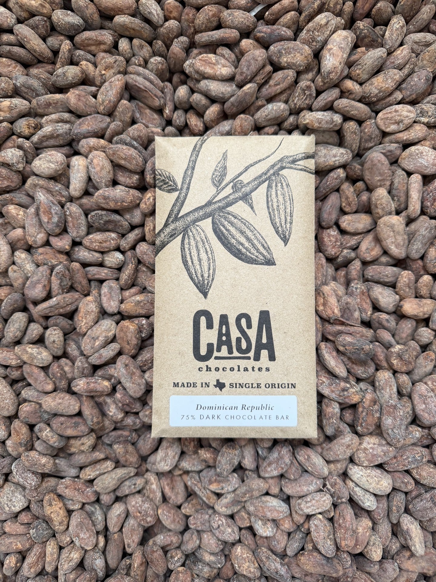 75% Dark Chocolate Dominican Republic Bar | Casa Chocolates
